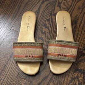 Dior Embroidered Slide Sandals